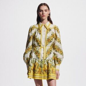 Alemais Yellow Gisela Mini Dress